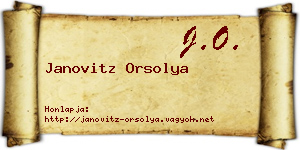 Janovitz Orsolya névjegykártya